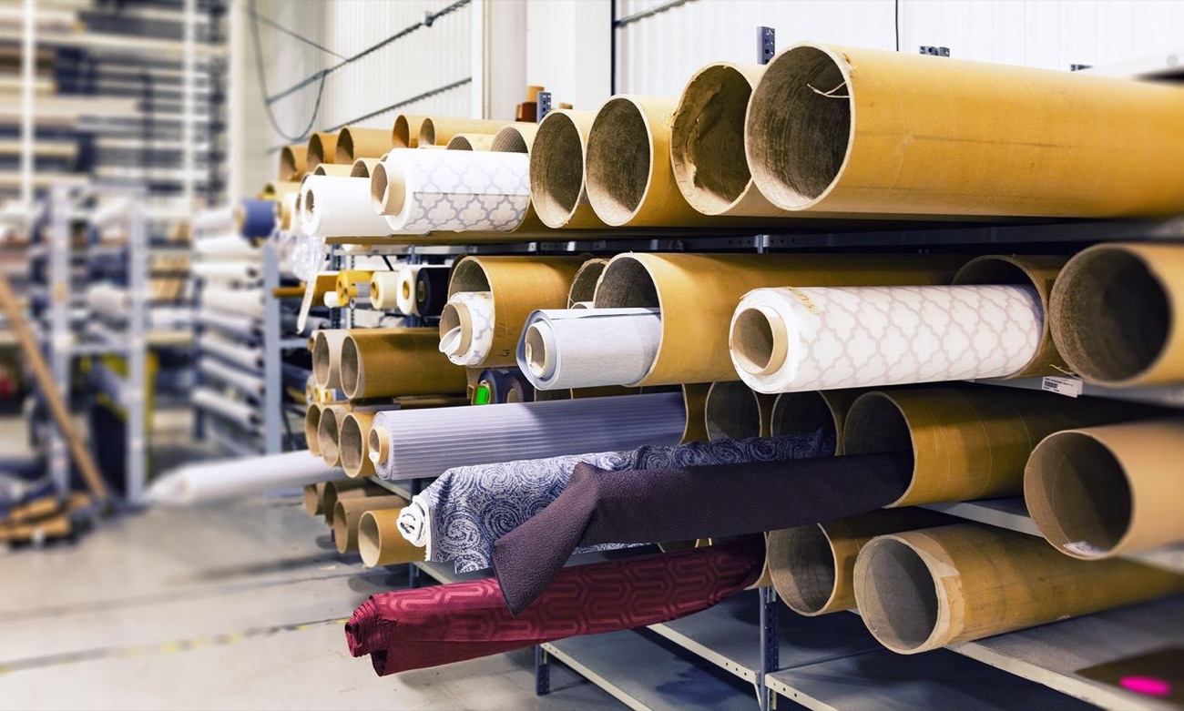Rolls of recycled kraft paper ready for dispatch